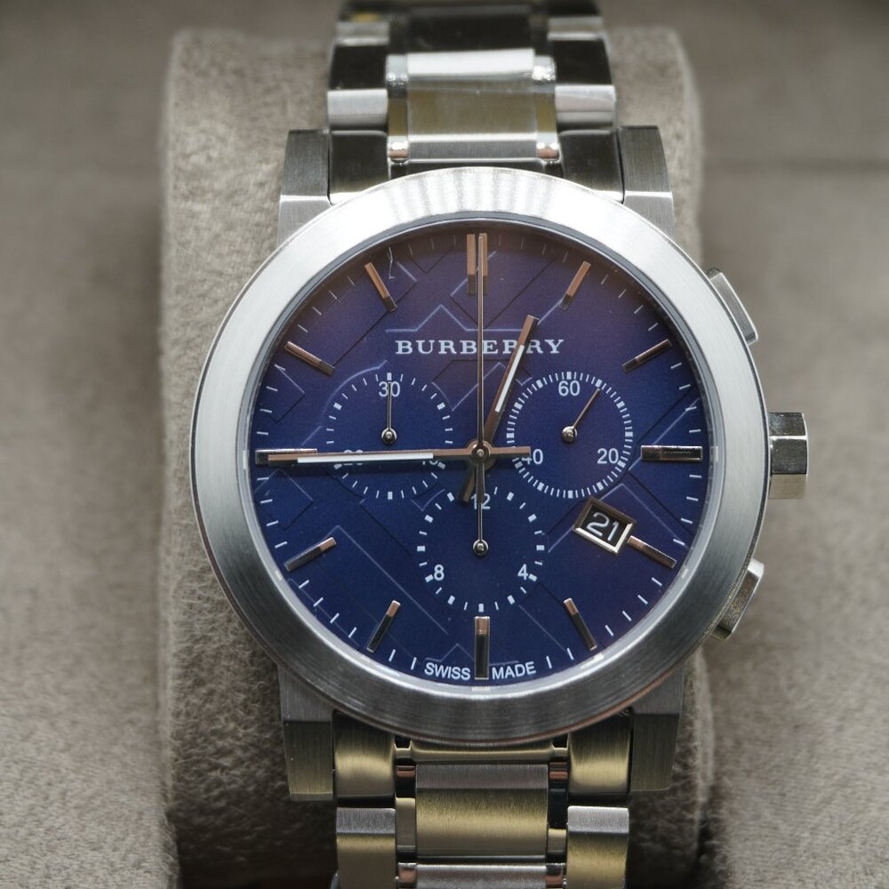 Burberry  Chronograph Bu9363 Blue dial Stainless Steel Watch
